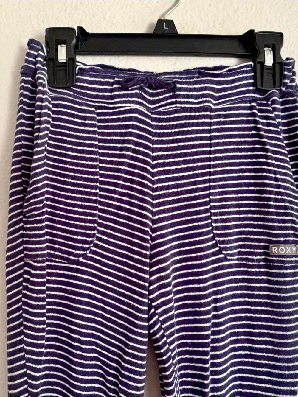 Roxy Kids Navy and White Striped Jogger Pants